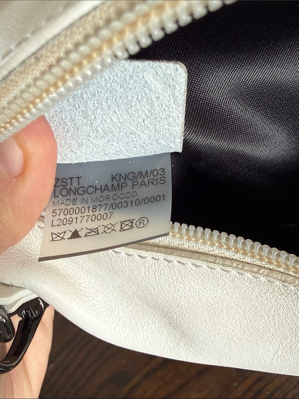 Longchamp Cream Leather Crossbody Bag - Picture 8 of 8